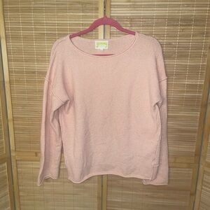 Yummy Sweater Co. light pink crew neck sweater top woman’s small